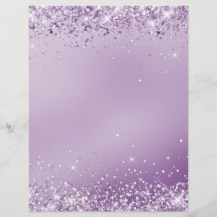 Elegante espliego metálico morado membrete blanco
