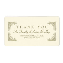 Elegante estilo Art Déco Familia Gracias Etiqueta