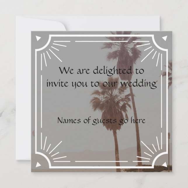 Elegante estilo Art Déco Invitación a la boda (Anverso)