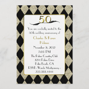 Elegante estilo Art Déco Invitación a los 50 años