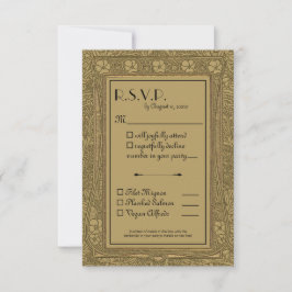 Elegante estilo Art Nouveau RSVP w Elección de com