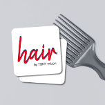 Elegante estilo de cabello blanco rojo y elegante<br><div class="desc">Elegante plantilla de tarjeta de personalizable SQUARE. Diseño moderno y elegante,  perfecto para peluquería,  peluquería y peluquería.</div>