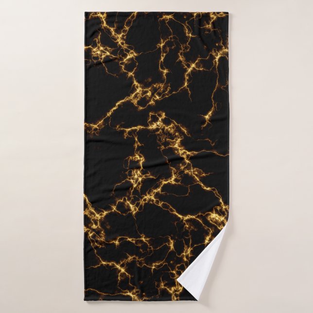 Elegante estilo de mármol3 - Oro negro (Toalla de baño)