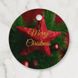 Elegante Estrella Roja Rústica En Etiquetas De Reg