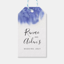 Elegante etiqueta azul, boda
