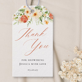 Elegante etiqueta de agradecimiento para baby show