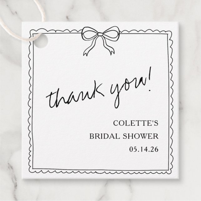 Elegante etiqueta de agradecimiento para despedida (Anverso)