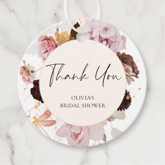 Elegante etiqueta de agradecimiento para fiesta de (Anverso)