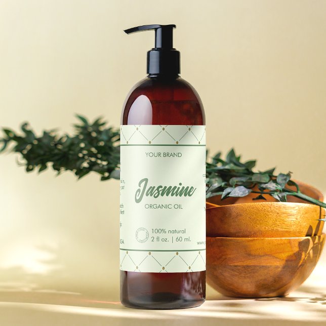 Elegante etiqueta de botella cosmética DIY en verd (Subido por el creador)