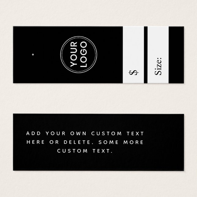 Elegante etiqueta de colgar el precio negro (Anverso y reverso)