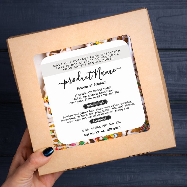 Elegante etiqueta de comida de cabaña de Florida (Subido por el creador)