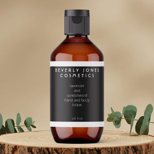 Elegante etiqueta de cosméticos de borde blanco ne