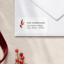 Elegante etiqueta de devolución de Navidad con bay
