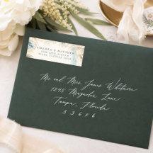 Elegante Etiqueta de Dirección de Retorno de Boda