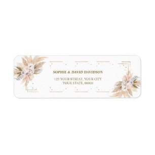 Elegante Etiqueta de dirección de retorno de flore