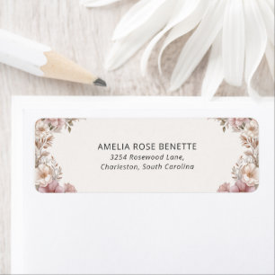 Elegante etiqueta de dirección de vuelta de boda f