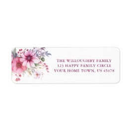 Elegante Etiqueta de dirección floral nueva