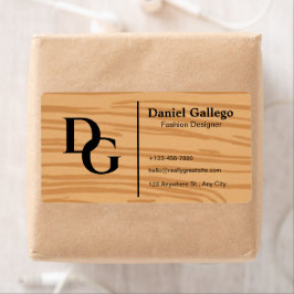 Elegante etiqueta de envío personalizada con monog