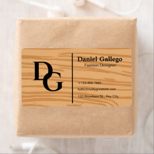 Elegante etiqueta de envío personalizada con monog