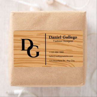 Elegante etiqueta de envío personalizada con monog