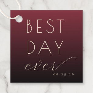 Elegante Etiqueta de Favor de Boda Minimalista Bur