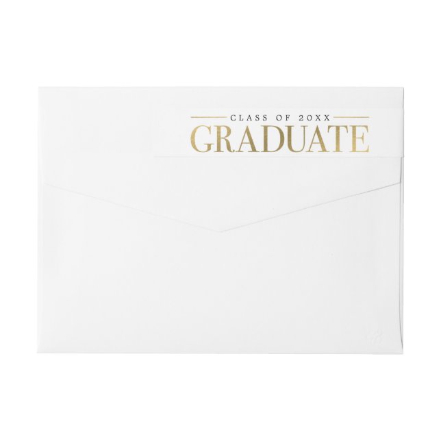 Elegante etiqueta de graduación de etiquetas (Reverso)