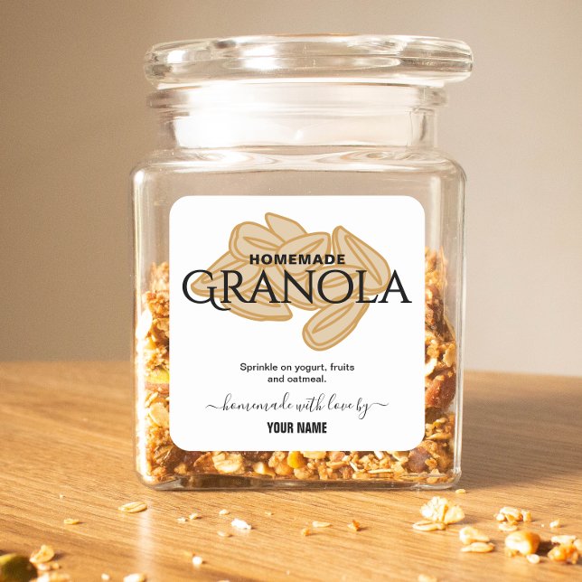 Elegante Etiqueta de granola casera de escritura (Subido por el creador)