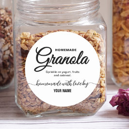 Elegante Etiqueta de granola casera de escritura