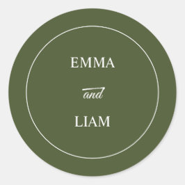 Elegante etiqueta de monograma de boda clásica mod