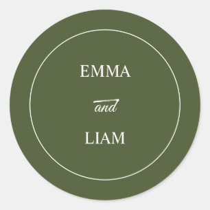 Elegante etiqueta de monograma de boda clásica mod