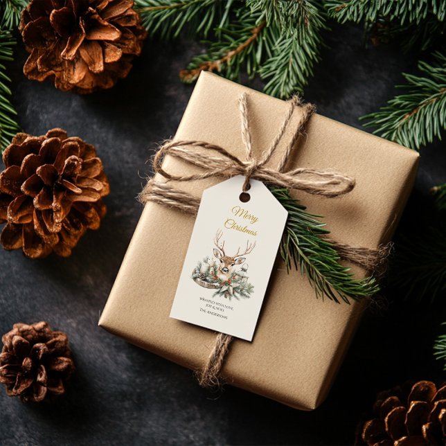 Elegante etiqueta de Navidades de noel ruso | Fest (Subido por el creador)