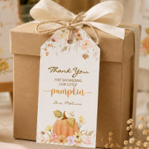 Elegante Etiqueta de Pequeña Calabaza Floral Graci