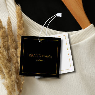 Elegante etiqueta de precio de oro blanco y negro 