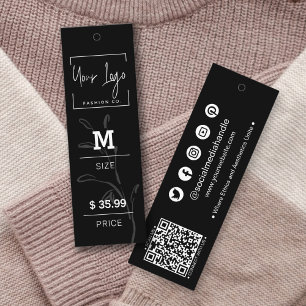 Elegante etiqueta de precio de ropa QR social en b