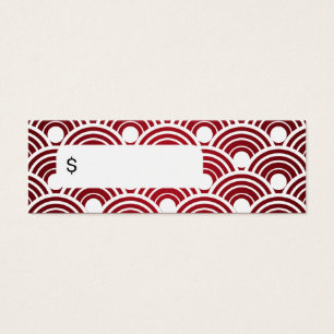 Elegante etiqueta de precio rojo estelpado