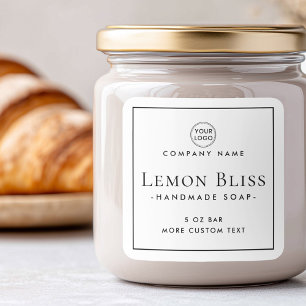 Elegante etiqueta de producto cuadrado minimalista