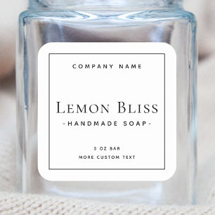 Elegante etiqueta de producto cuadrado minimalista