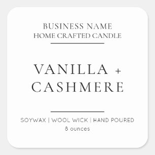 Elegante etiqueta de producto de velas Minimalista