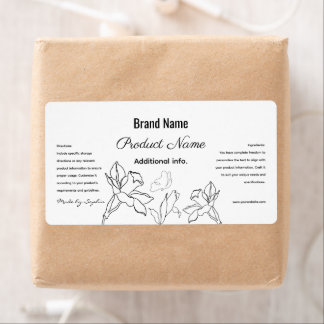 Elegante Etiqueta De Producto Mínima En Blanco Y N