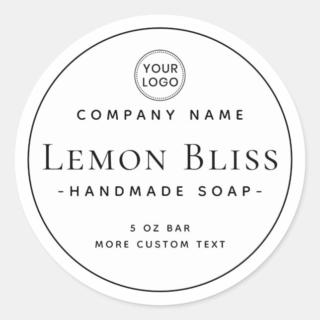 Elegante etiqueta de producto redondeada minimalis (Anverso)