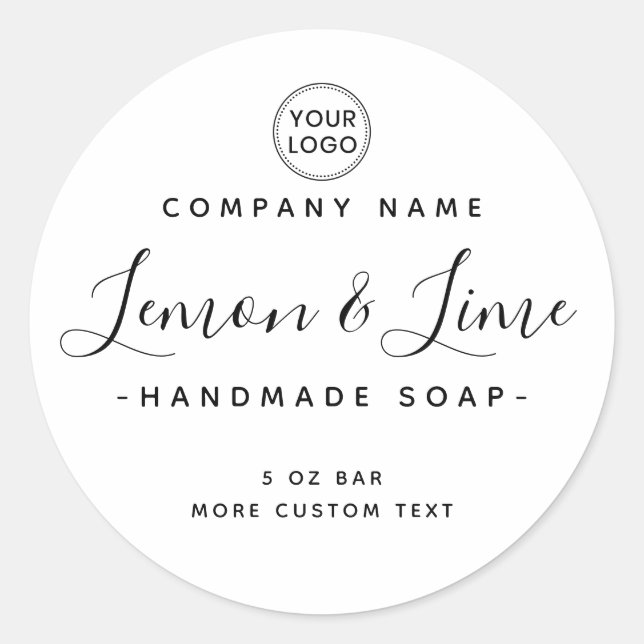 Elegante etiqueta de producto redondeada minimalis (Anverso)