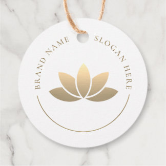Elegante etiqueta de promoción de marca de flor Go