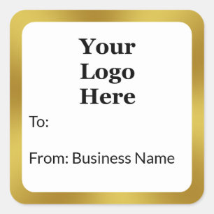 Elegante etiqueta de regalo con logotipo comercial