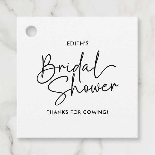 Elegante etiqueta de regalo de boda con letra manu (Anverso)