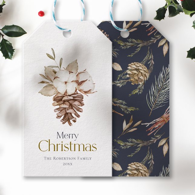 Elegante etiqueta de regalo de invierno - "Feliz N (Subido por el creador)