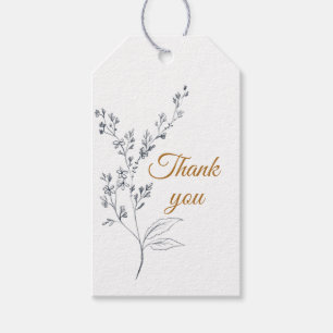 Elegante etiqueta de regalo de Marina, Oro y Blanc