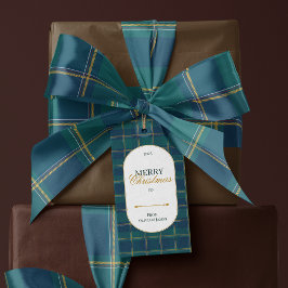 Elegante etiqueta de regalo de Navidad con estampa