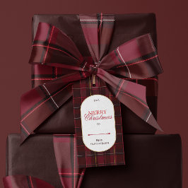 Elegante etiqueta de regalo de Navidad con estampa