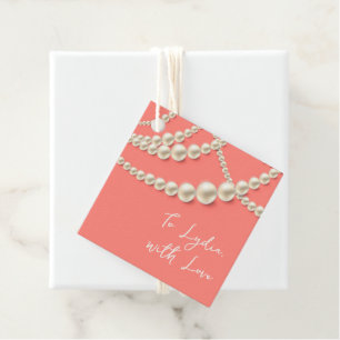 Elegante Etiqueta De Regalo De Perla - "A (Nombre)