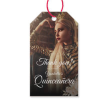 Elegante etiqueta de regalo de Quinceañera con fot